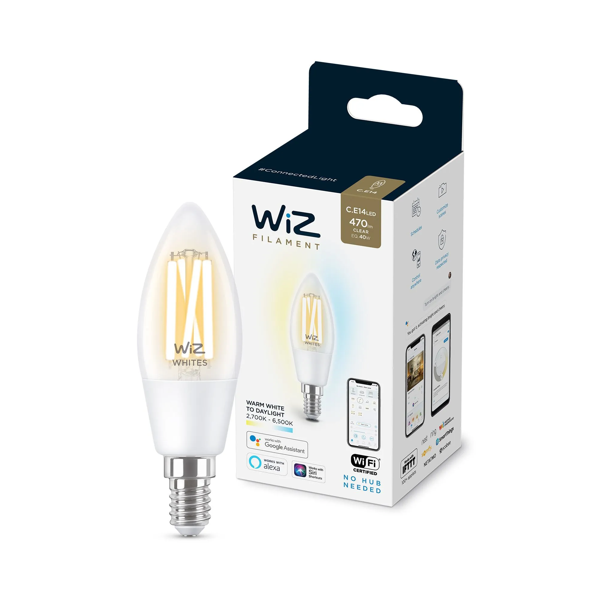 WiZ tunable white Filament E14 - smart bulb