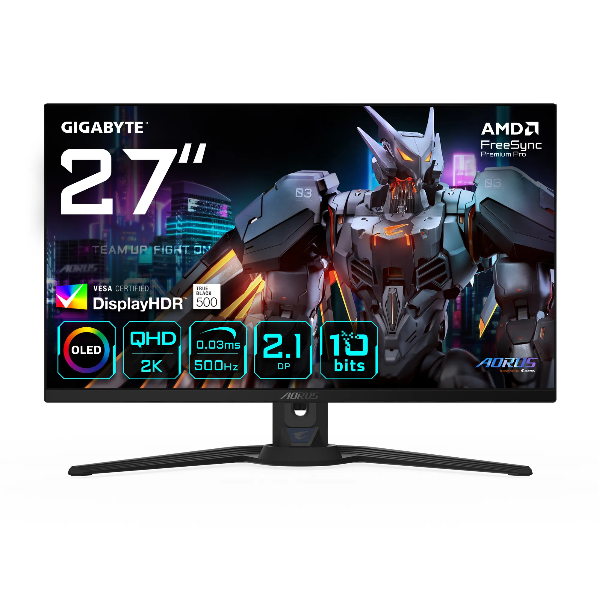 GIGABYTE AORUS FO27Q5P 27" QHD, OLED 500Hz Gaming Monitor with USB-C hub GIGABYTE AORUS FO27Q5P 27" QHD, OLED 500Hz Gaming Monitor with USB-C hub