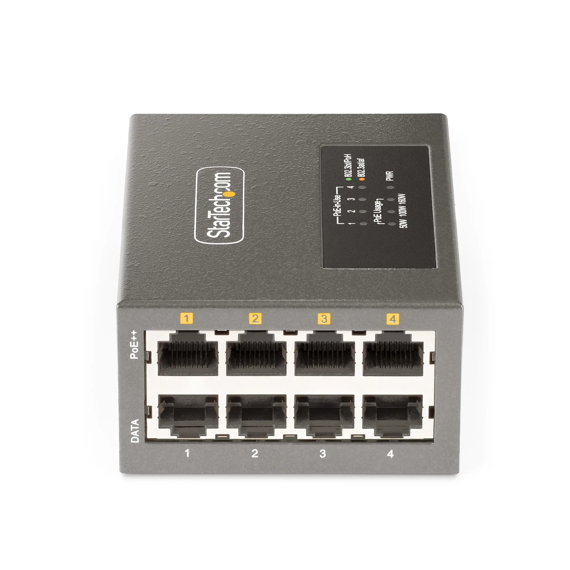 STARTECH.COM 4-Port Multi-Gigabit PoE++ Injector 5/2.5G Ethernet NBASE-T PoE/PoE+/PoE++ 802.3af/802.3at/802.3bt up to 95W Unmanaged