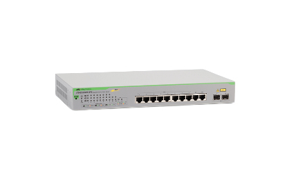 ALLIED Gigabit webSmart switch 8x 10/100/1000-T PoE+ 2x SFP Ports and single fixed PSU EU Power Code