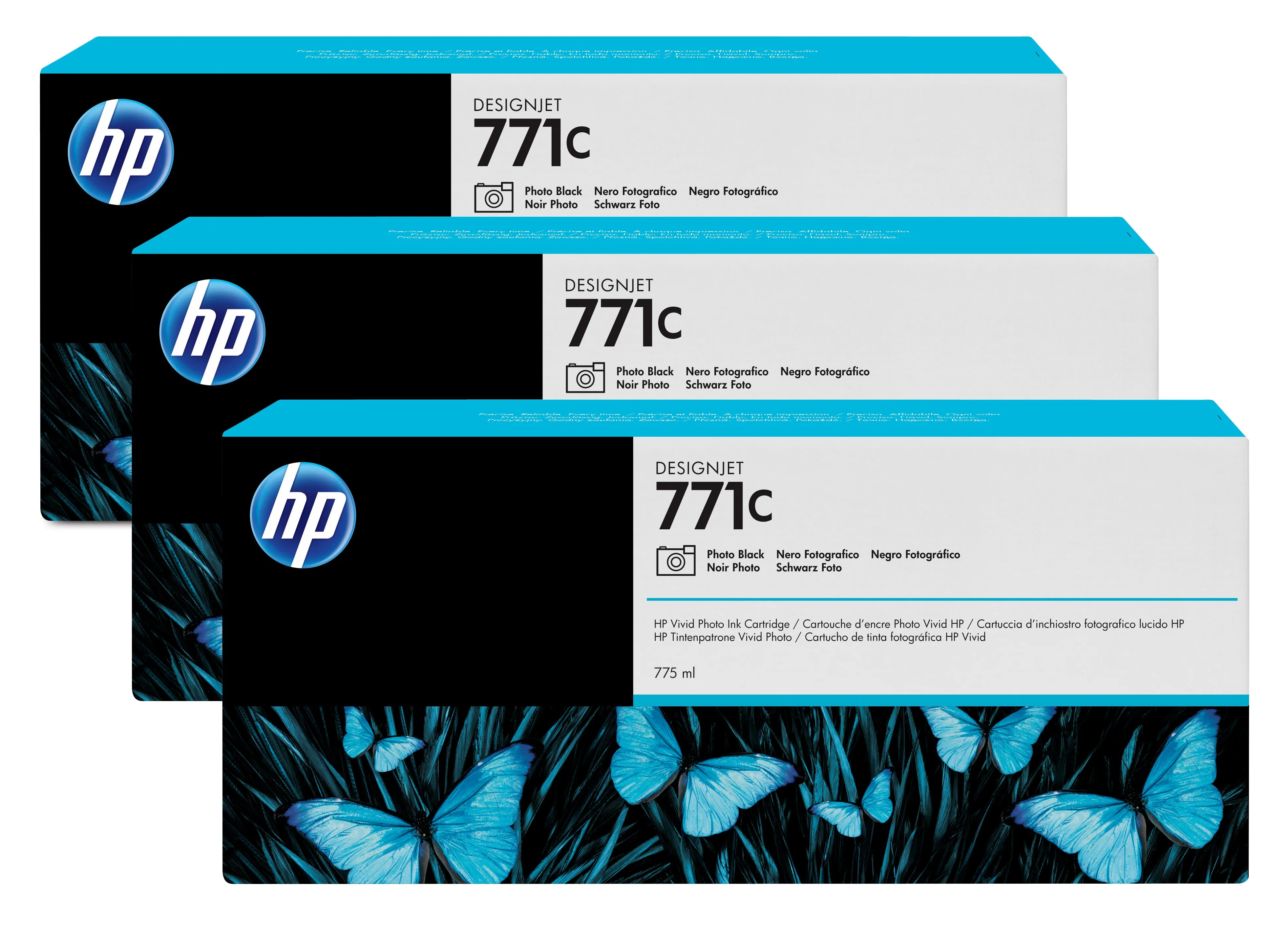 HP 771C ink cartridge kit, 775 ml, Photo Black, 3 pcs