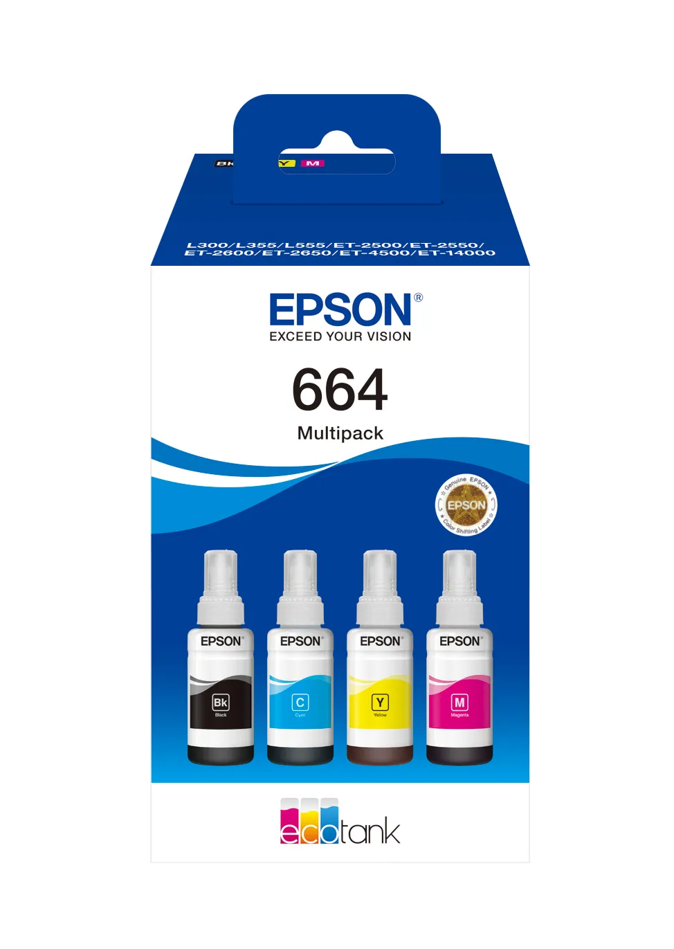 Epson 664 EcoTank, 4-f&auml;rgs bl&auml;ckpatroner