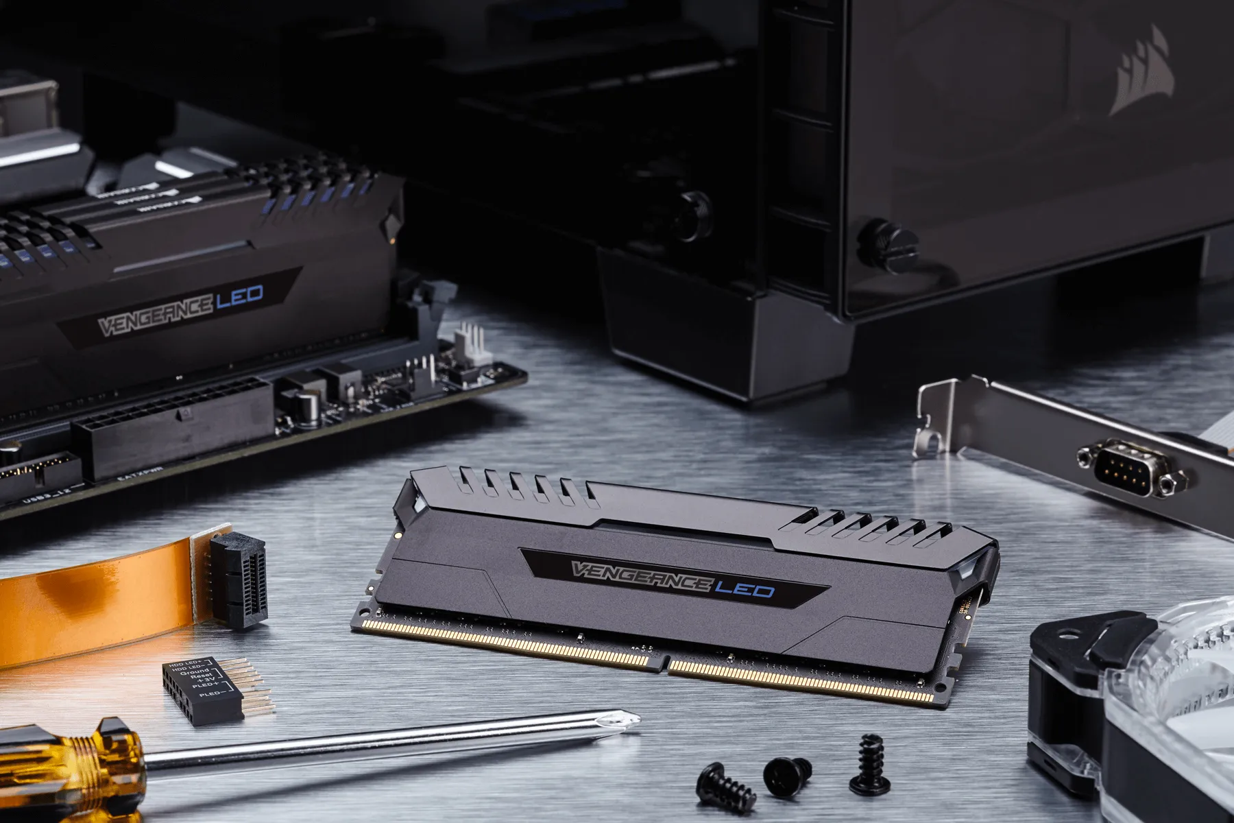 Corsair Vengeance LED Blue 16 Gt (2 x 8 Gt) DDR4 3000 MHz, CL15 -muisti, Musta