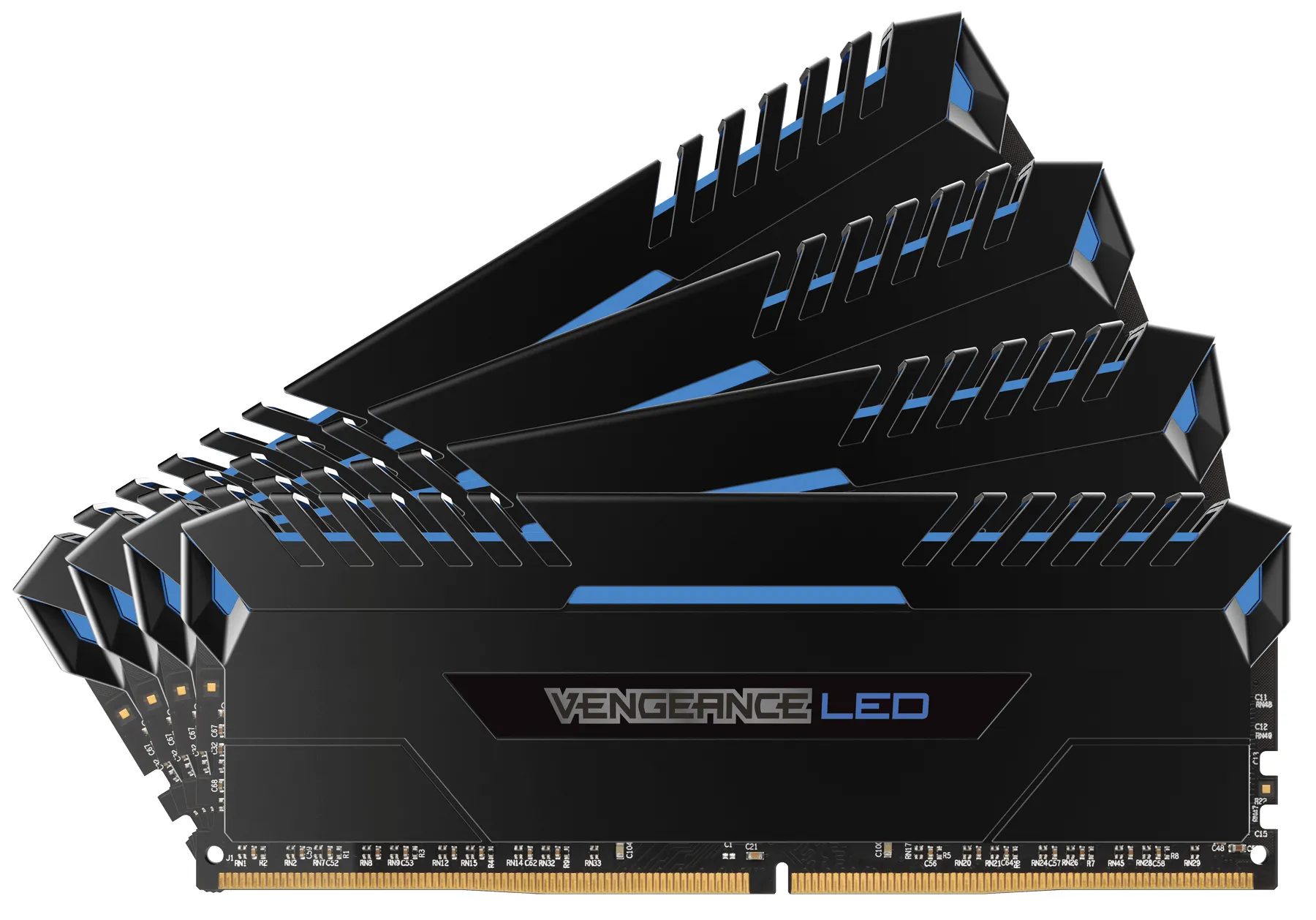Corsair Vengeance LED Blue 16 Gt (2 x 8 Gt) DDR4 3000 MHz, CL15 -muisti, Musta