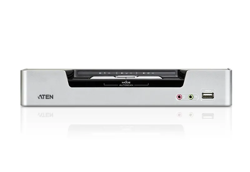 ATEN KVM-switch, 1 konsol styr 2 datorer, DVI/USB, 2 extra USB-portar