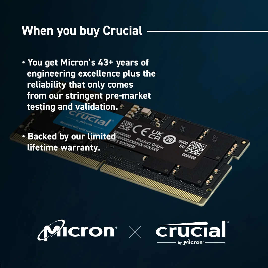 Crucial 16GB Kit 2x8GB DDR5-5600 SODIMM