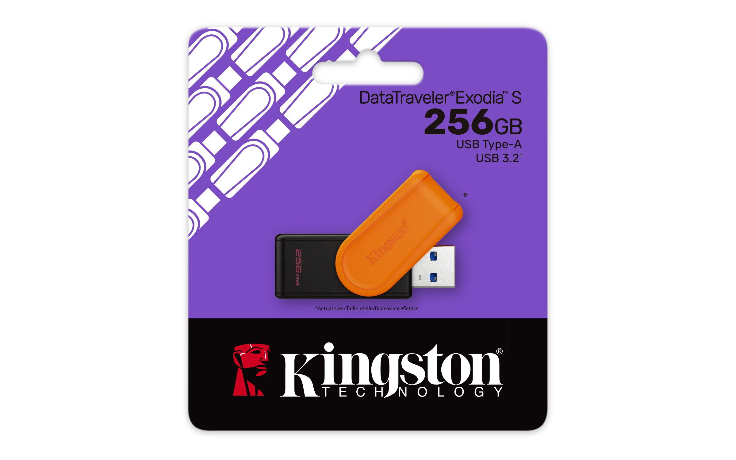 Kingston DataTraveler Exodia S USB 3.2 Gen 1 256GB memory stick, Black/Orange
