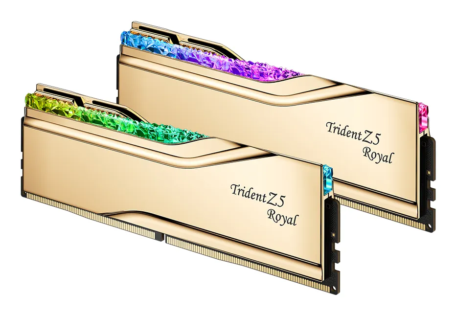 G.SKILL Trident Z5 Royal RGB 32GB (2 x 16GB) DDR5 6000 MHz, CL28 Memory, Gold (XMP)