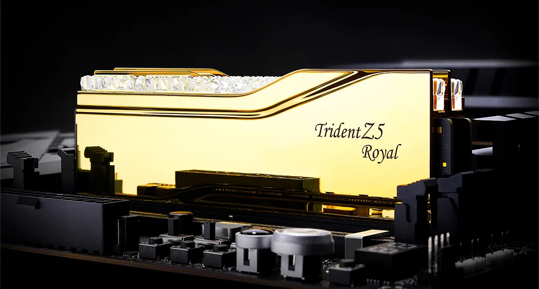 G.SKILL Trident Z5 Royal RGB 32GB (2 x 16GB) DDR5 6000 MHz, CL28 Memory, Gold (XMP)
