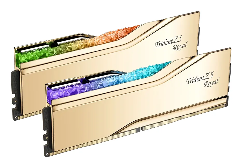 G.SKILL Trident Z5 Royal RGB 32GB (2 x 16GB) DDR5 6000 MHz, CL28 Memory, Gold (XMP)
