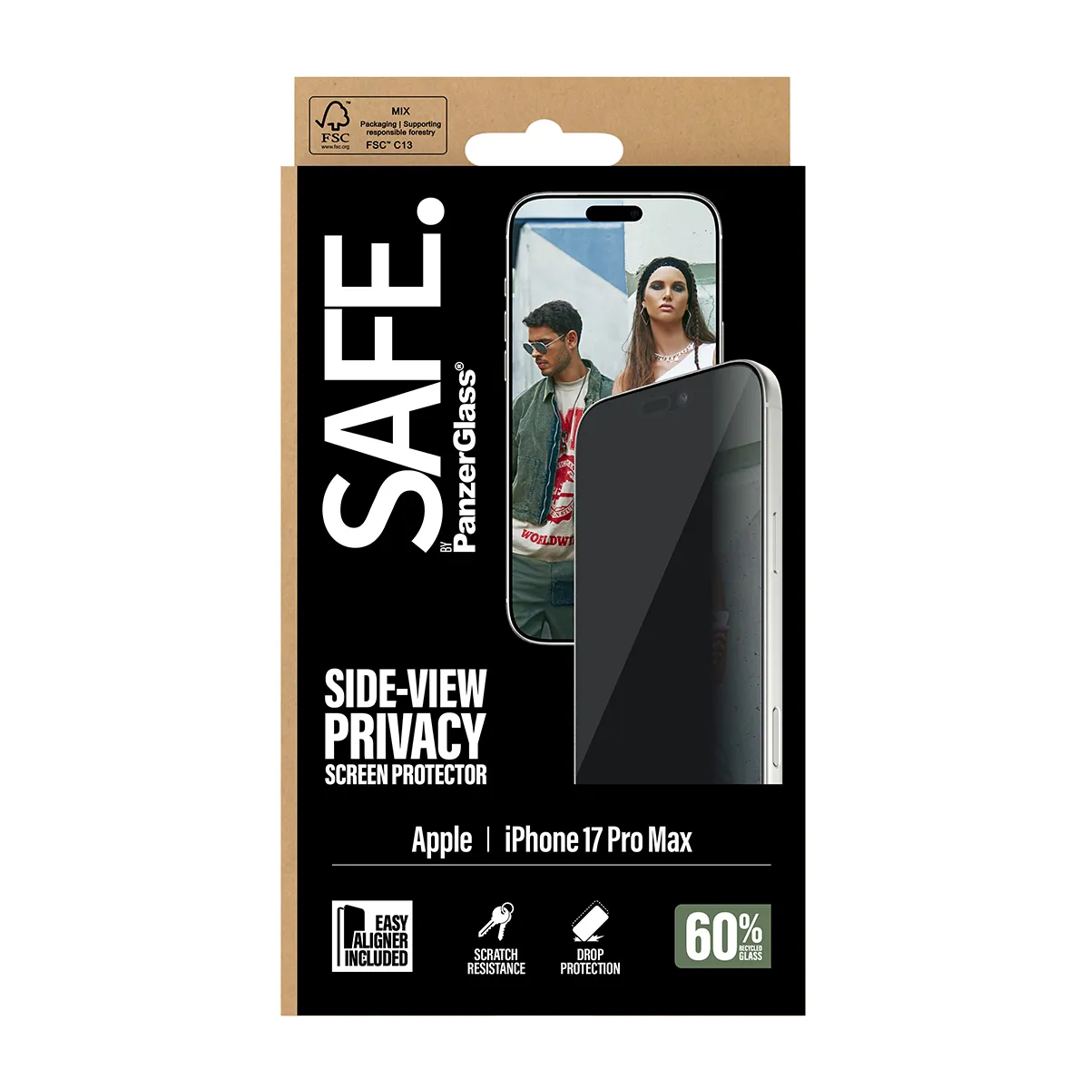 Panzerglass Safe iPhone 17 Pro Max - screen protector, Side View Protection