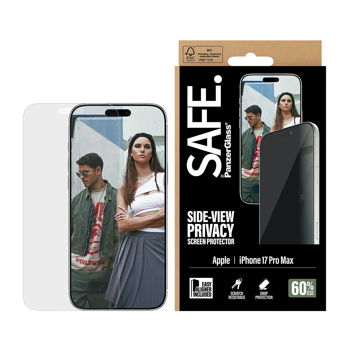 Panzerglass Safe iPhone 17 Pro Max - screen protector, Side View Protection