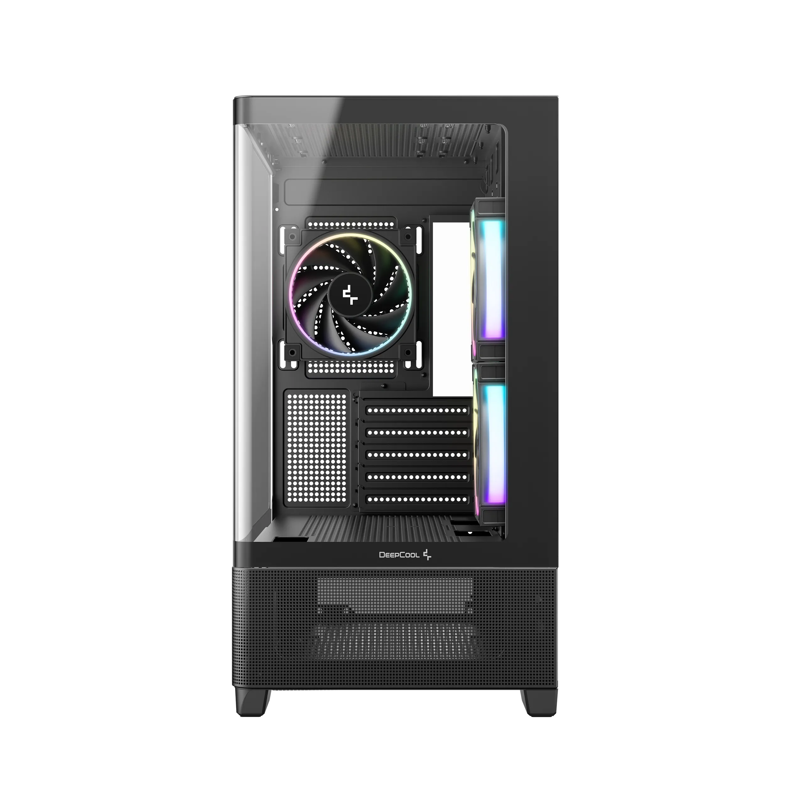 DeepCool CG380U 3F Micro-ATX Case with window, with RGB lighting, Black