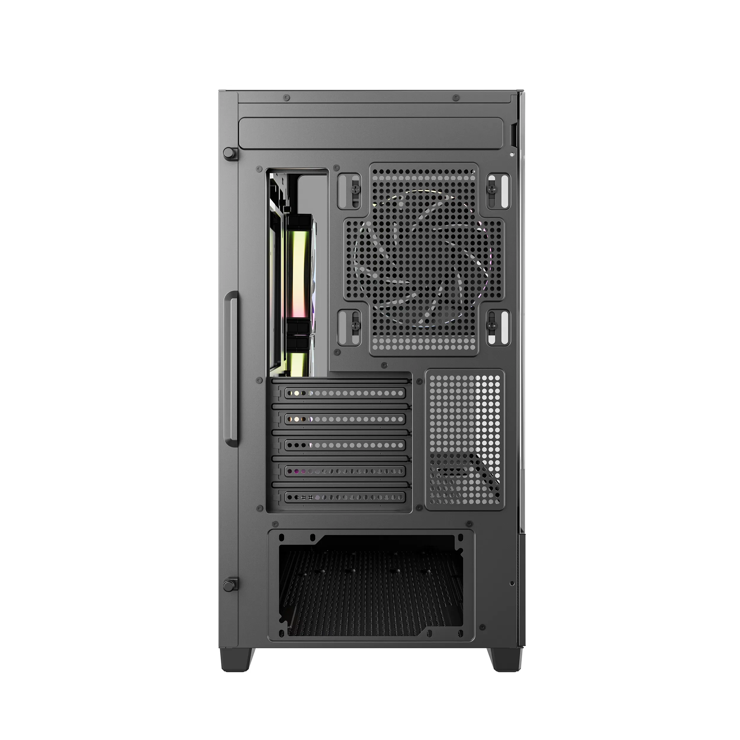 DeepCool CG380U 3F Micro-ATX Case with window, with RGB lighting, Black