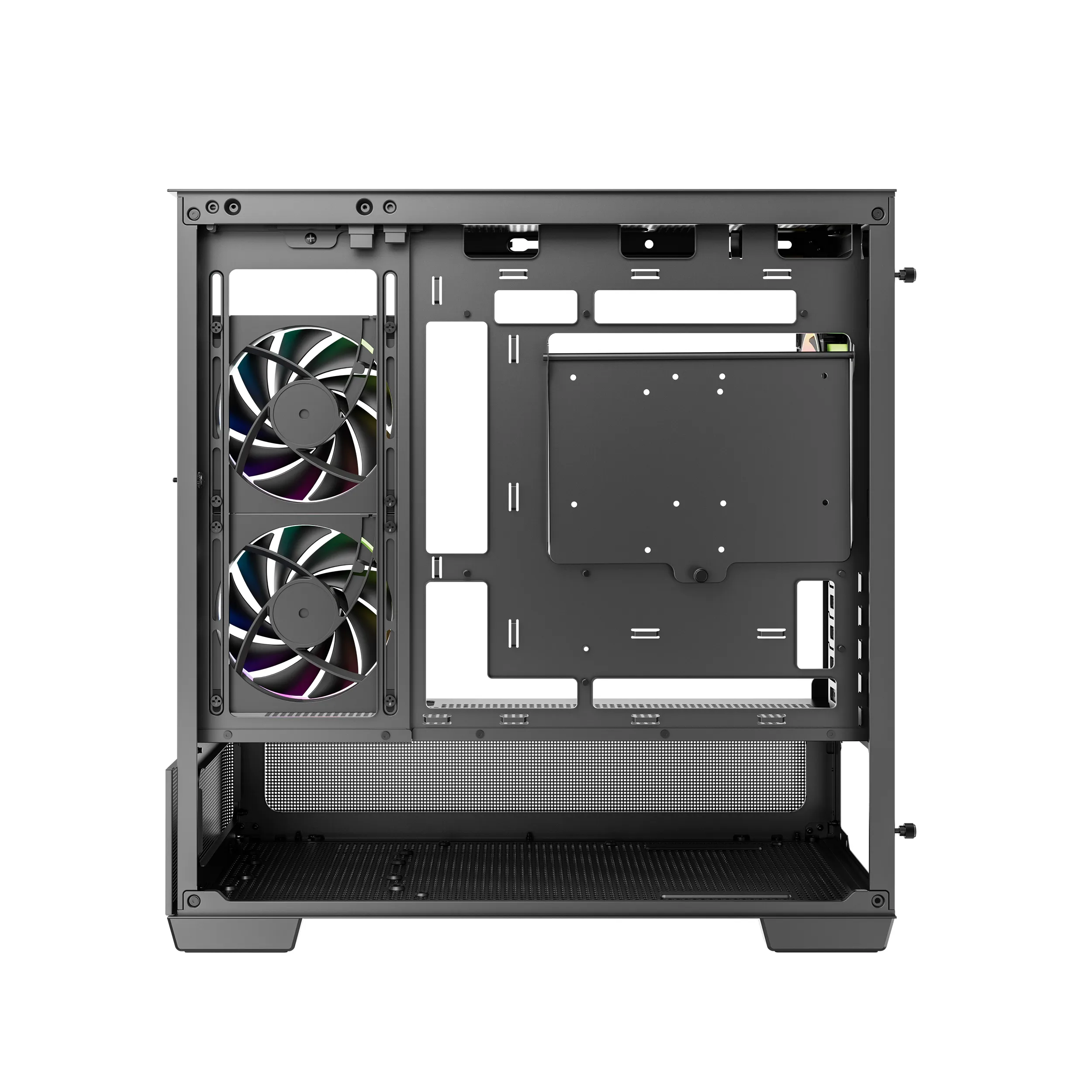 DeepCool CG380U 3F Micro-ATX Case with window, with RGB lighting, Black