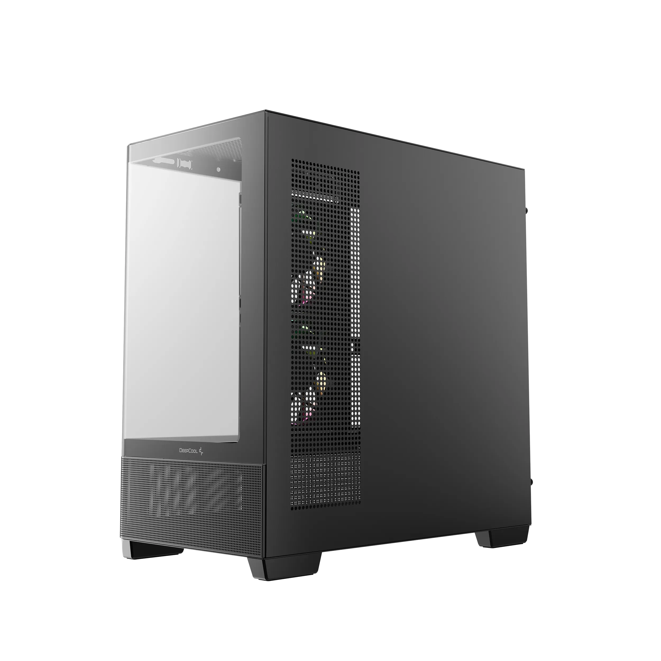 DeepCool CG380U 3F Micro-ATX Case with window, with RGB lighting, Black