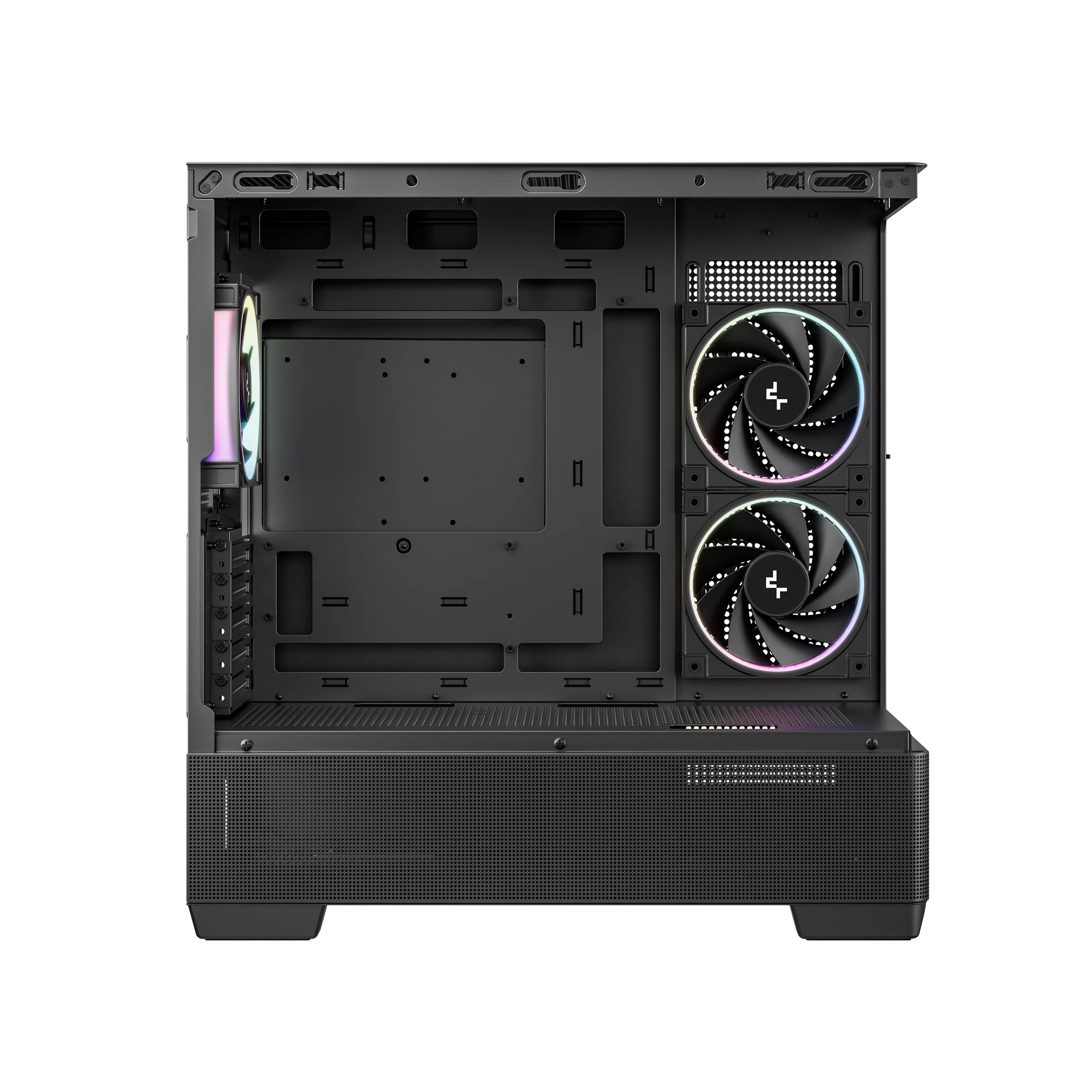 DeepCool CG380U 3F Micro-ATX Case with window, with RGB lighting, Black