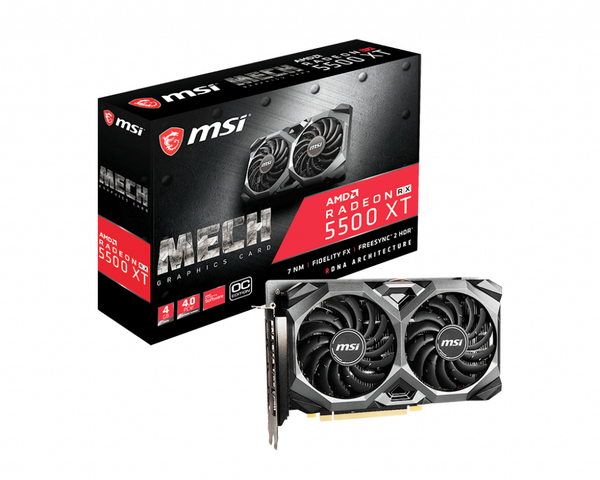 MSI AMD Radeon RX 5500 XT MECH OC 4 Gt -n&auml;yt&ouml;nohjain
