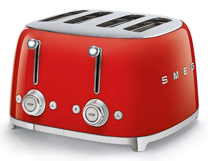 Smeg 50's Style - toaster, 4 slice(s),  Red