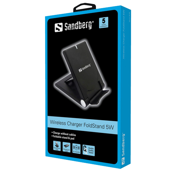 Wireless Qi Charger FoldStand 5W, Black