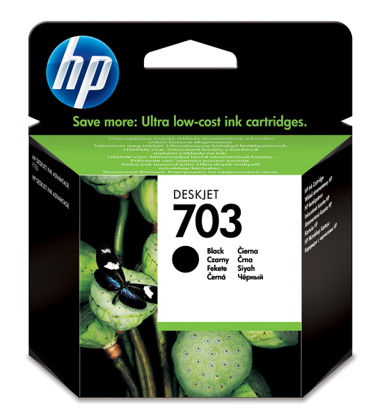 HP 703 - Musta - alkuper&auml;inen - mustepatruuna malleihin Deskjet D730, F735, Ink Advantage, Photosmart Ink Advantage K510a