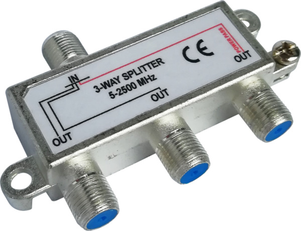Antenna TV-splitter F-connector ClassA 1-in/3-out
