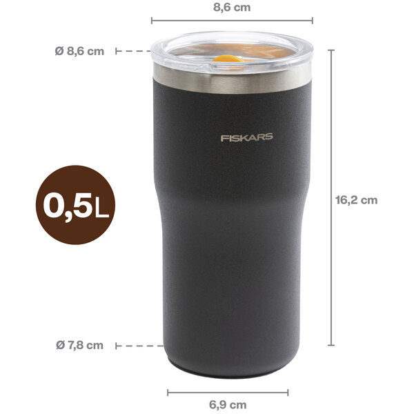 Fiskars On-the-Go termosmuki 0,5 litraa musta