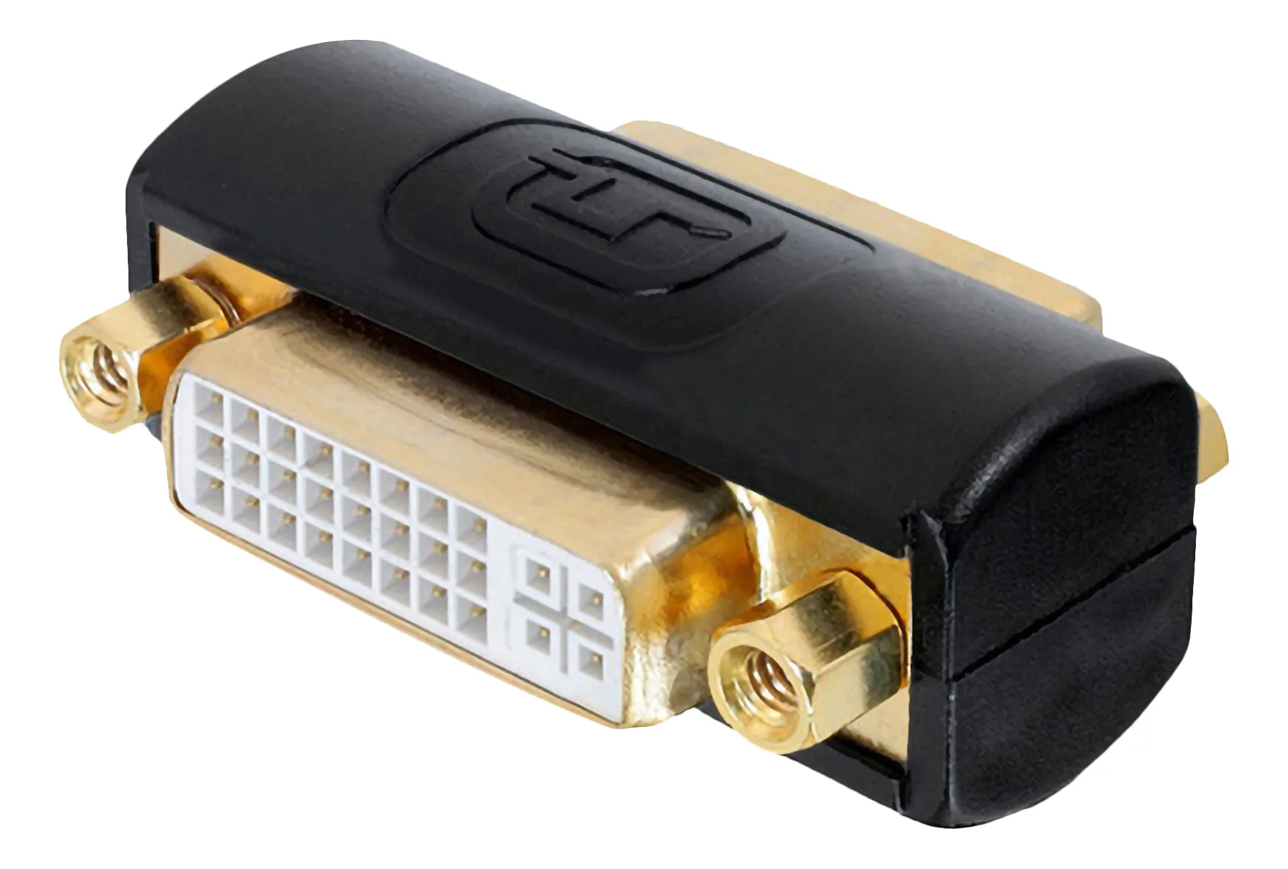 Deltaco DVI-I Dual Link adapter, female - female, musta