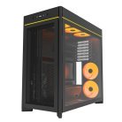 Montech HS01 Pro Mesh, 5 Fläktar - midi chassi, Svart