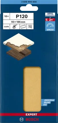 Bosch EXPERT C470. 93x186mm.K120. 10x - sanding sheet