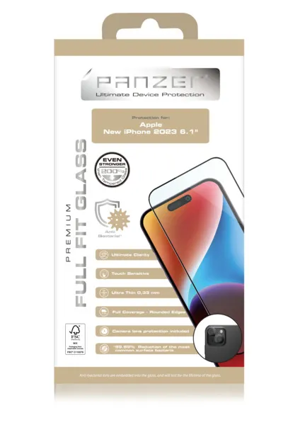 Panzer Full-Fit Glass, iPhone 15 - sk&auml;rmskydd