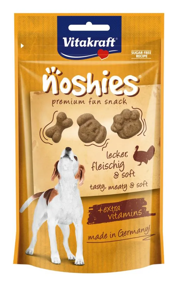 Vitakraft Noshies Turkey, Dog treat, Adult, Skin and coat health, 90g