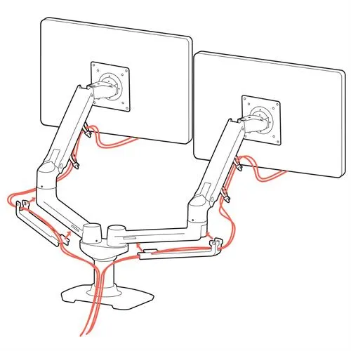 Ergotron LX Dual Side-by-Side Arm - sk&auml;rmf&auml;ste, 27&quot;, 2x9kg, Svart