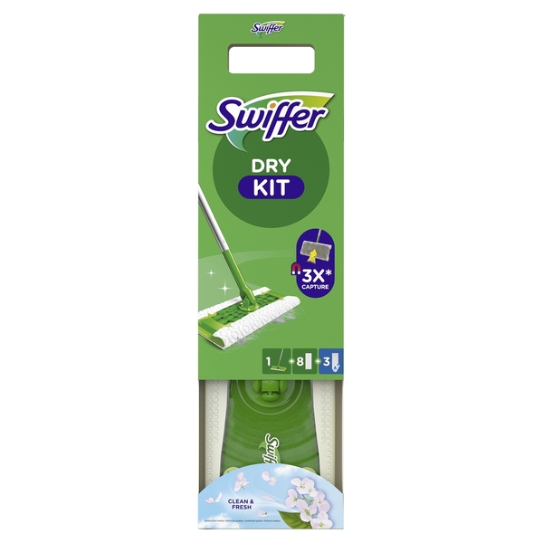 Swiffer Sweeper Golvmopp Startkit med 8 torra och 3 v&aring;ta dukar
