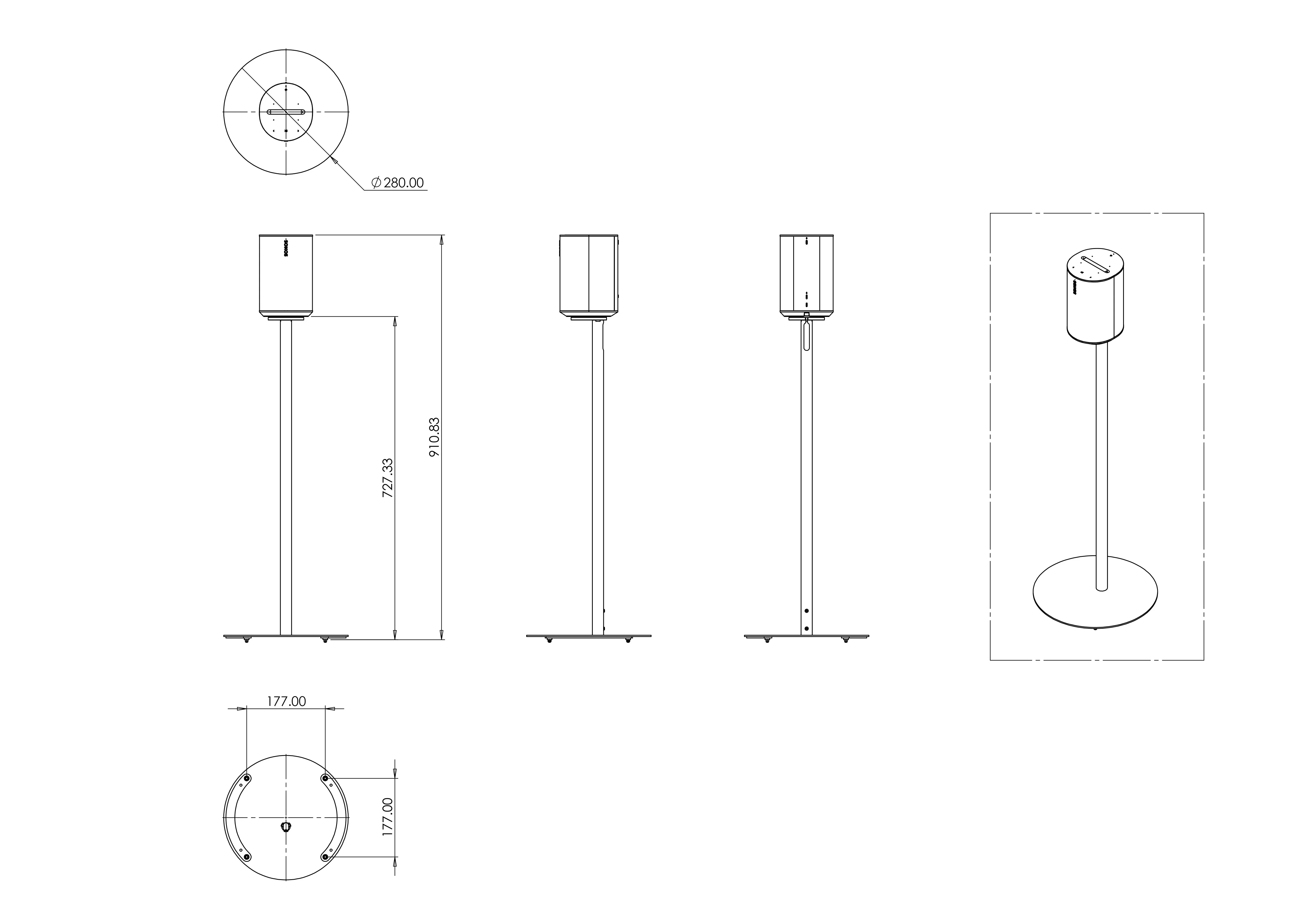 M Sonos Floorstand for ERA100 - Black
