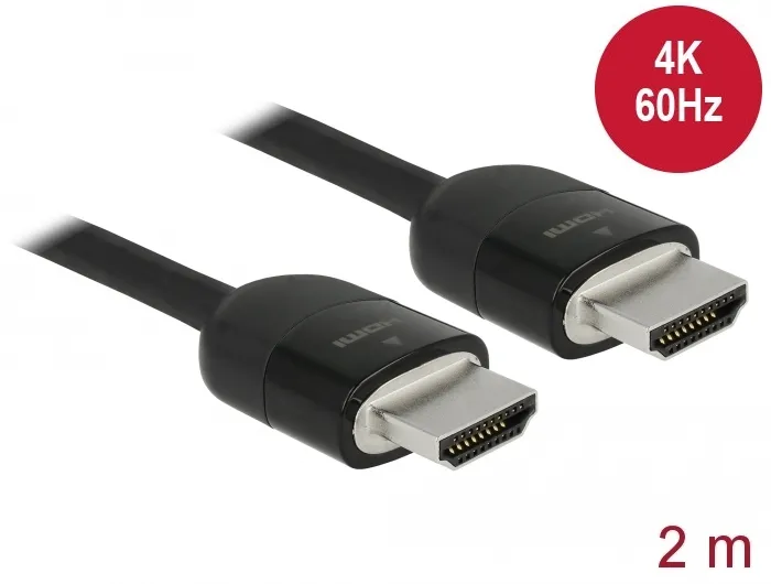De-Lock HDMI – HDMI 2.0 - cable, 2 m, Black
