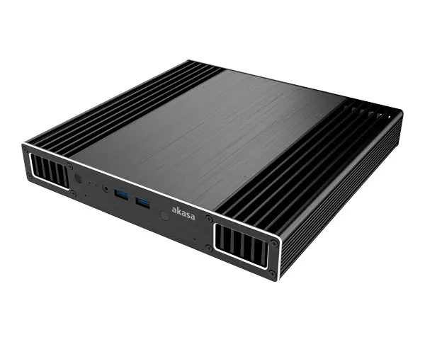 Akasa Plato X7 Slim kotelo 7. polven NUC:lle, ei tuuletinta, musta