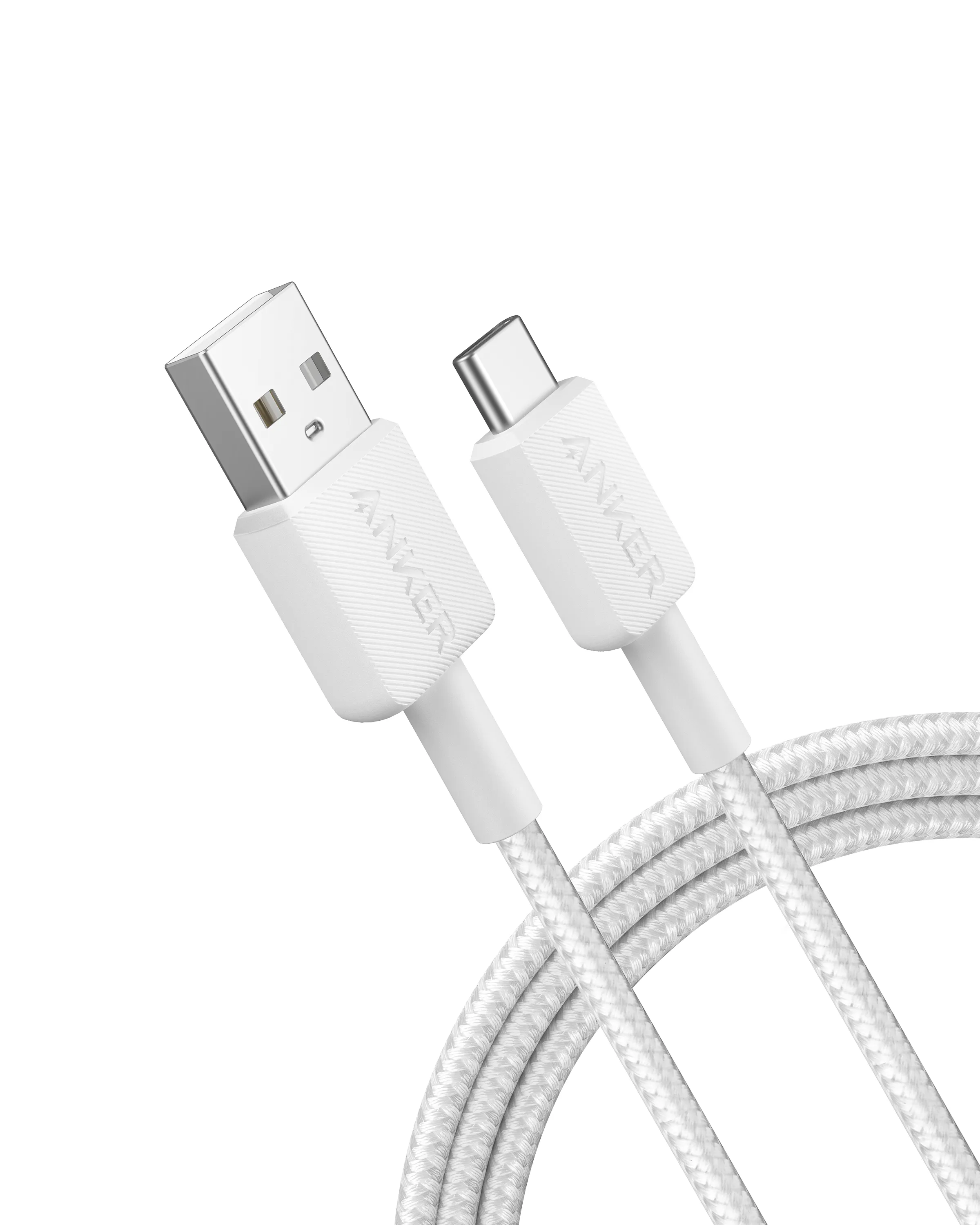 Anker 322 USB-A - USB-C - cable, White, 1.8m