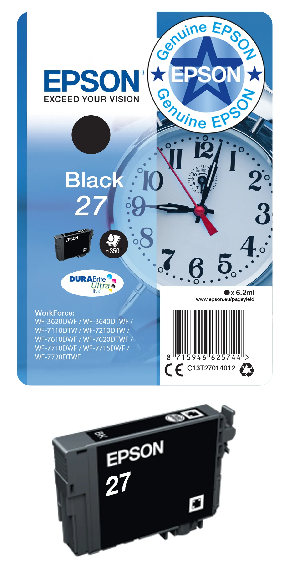 Epson 27XL bl&auml;ckpatron, 10.4 ml, magenta