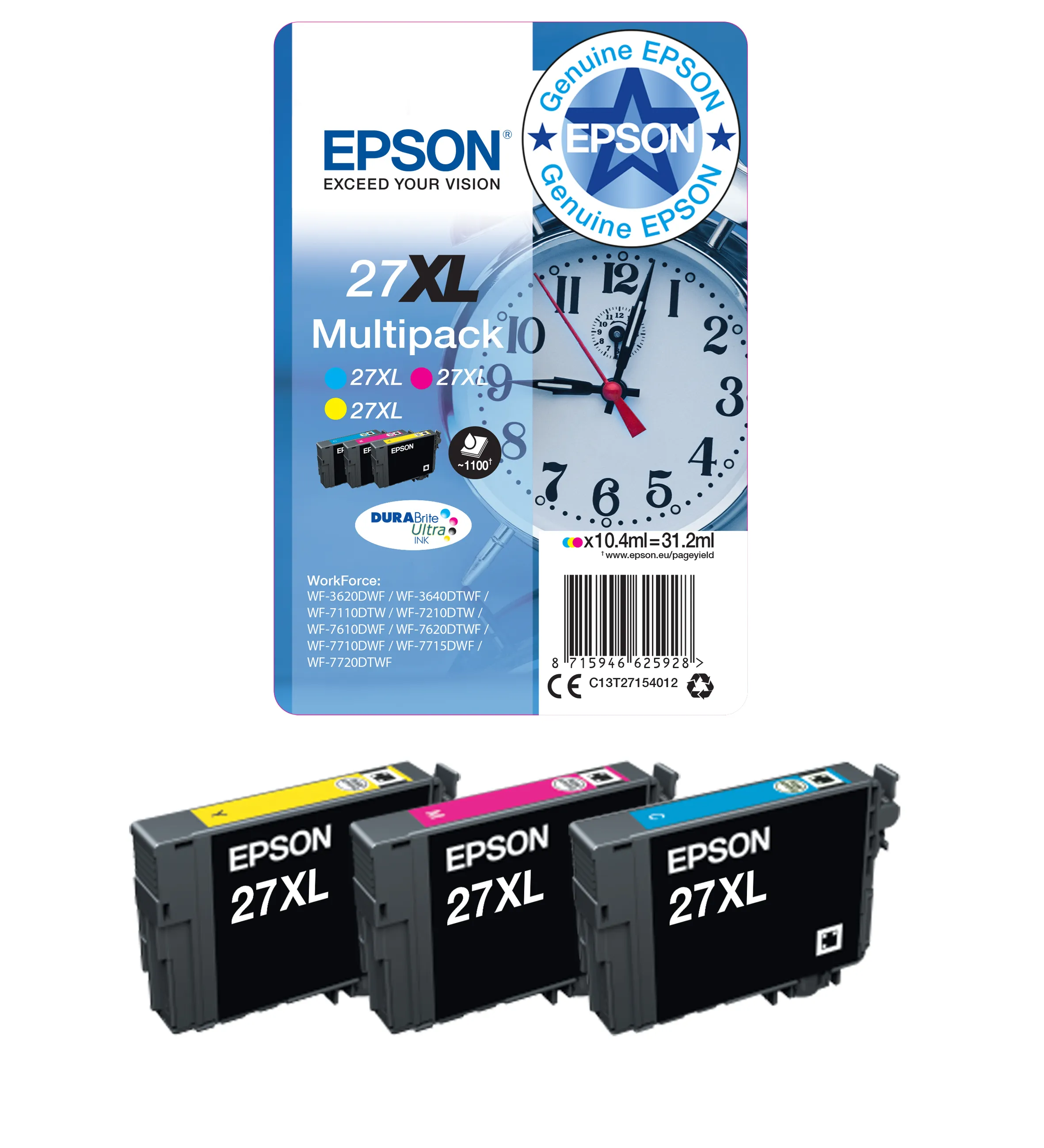 Epson 27XL bl&auml;ckpatron, 10.4 ml, magenta