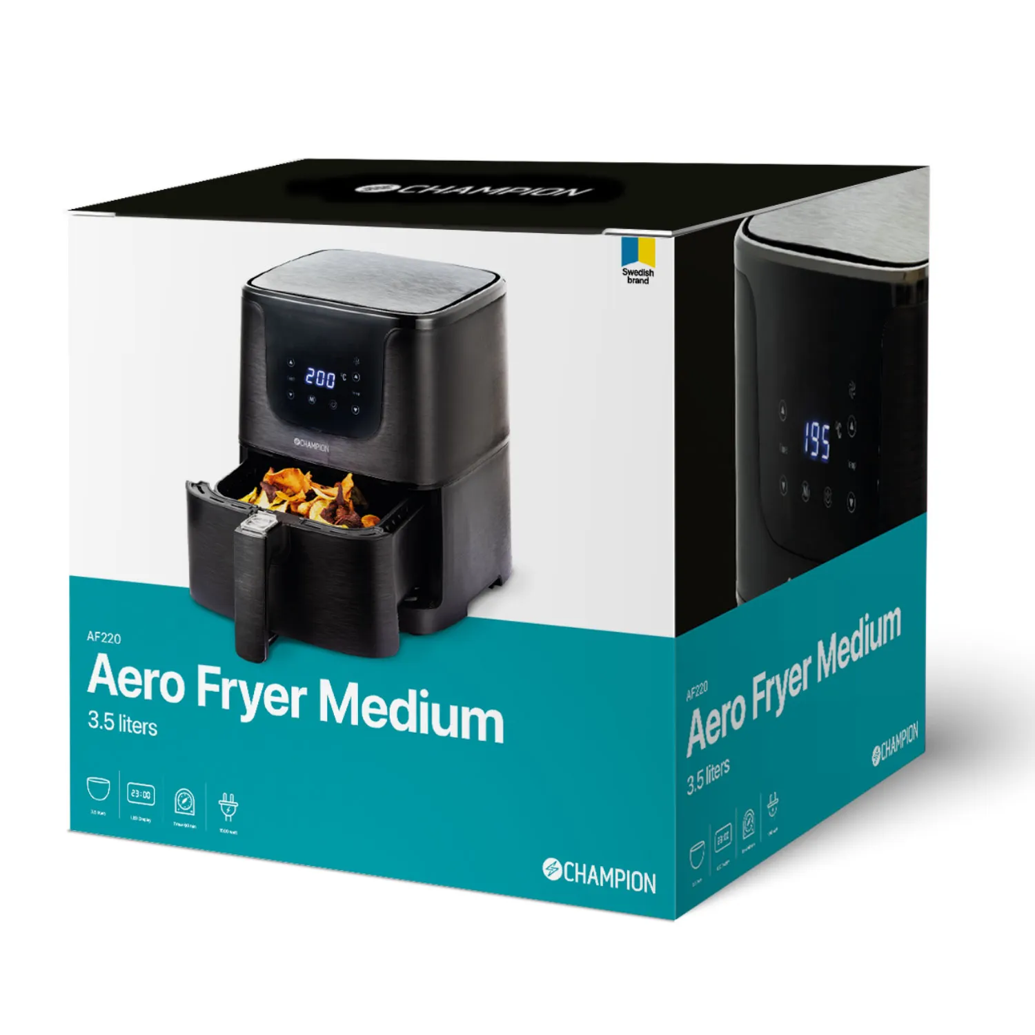 Champion Aero Fryer Medium AF220 - airfryer, black, 3.5l
