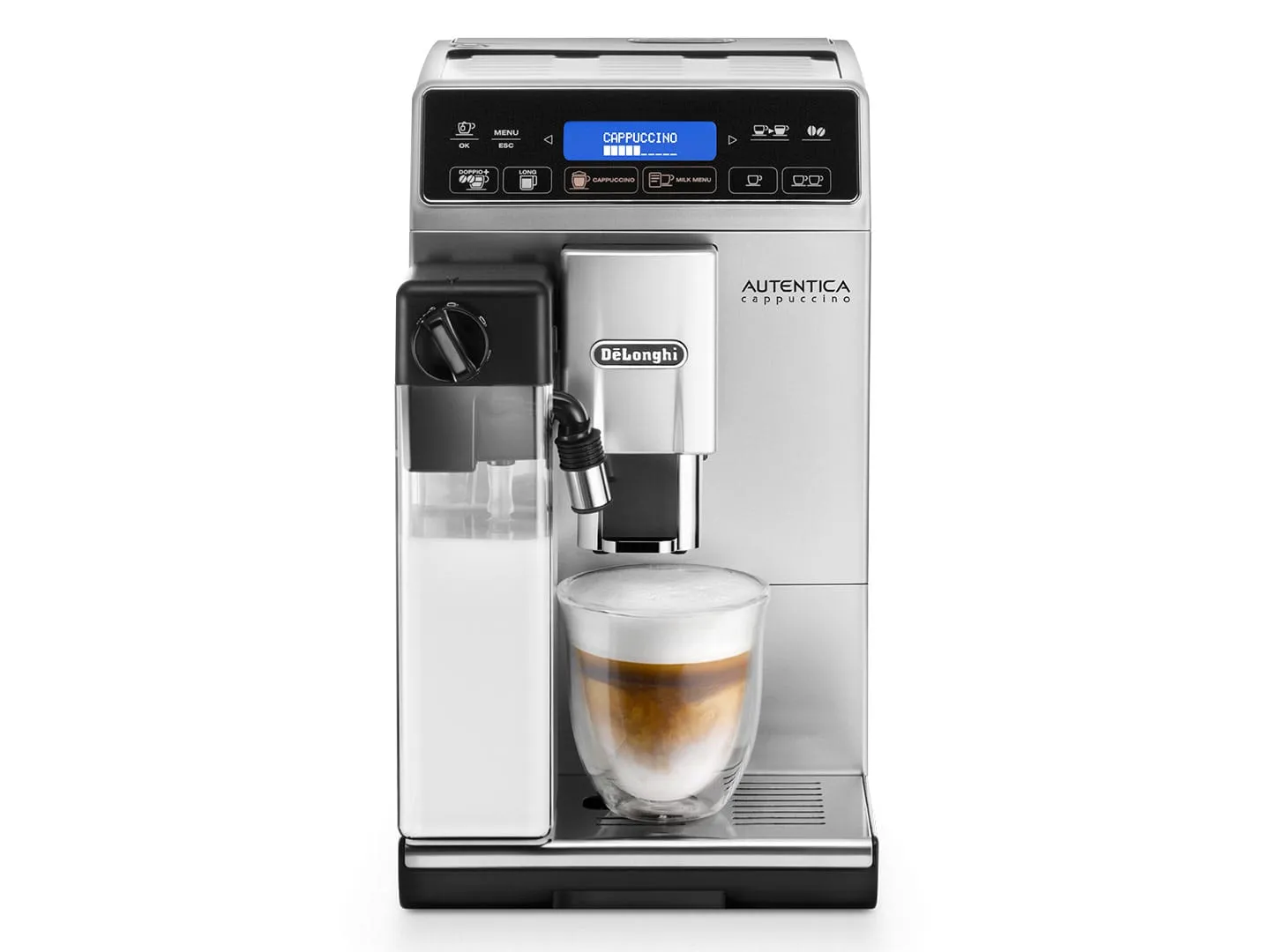 Delonghi Autentica Cappuccino ETAM - espressomaskin, Svart, Rostfritt st&aring;l