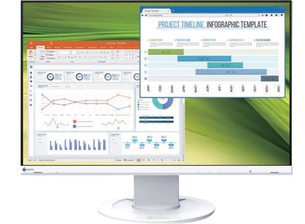 EIZO FlexScan EV2360-WT 22.5" WUXGA, IPS -n&auml;ytt&ouml;, USB-hub