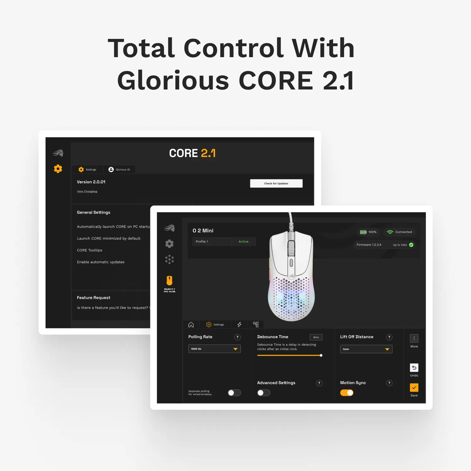 Glorious Model O 2 Mini - gaming mouse, matte white Glorious Model O 2 Mini - gaming mouse, matte white