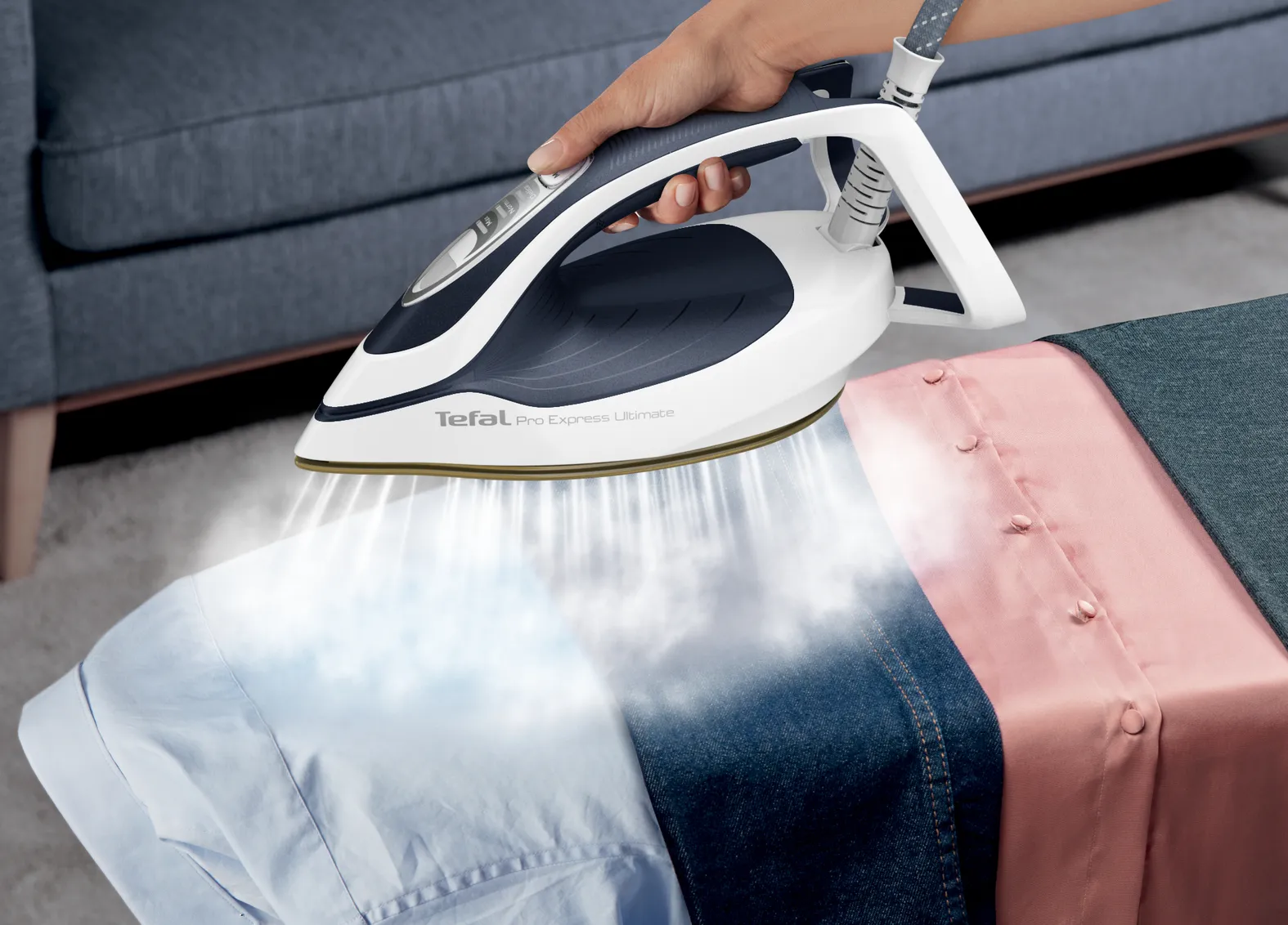 Tefal Pro Express Ultimate II GV9720 Steam Generator Iron, 3000W, 8 bar, 1.2L, Blue/White