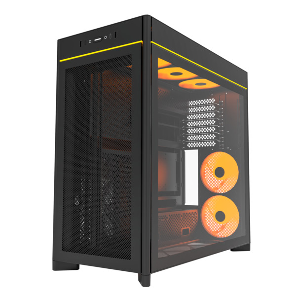 Montech HS01 Pro Mesh, 5-tuuletinta -miditornikotelo, Musta