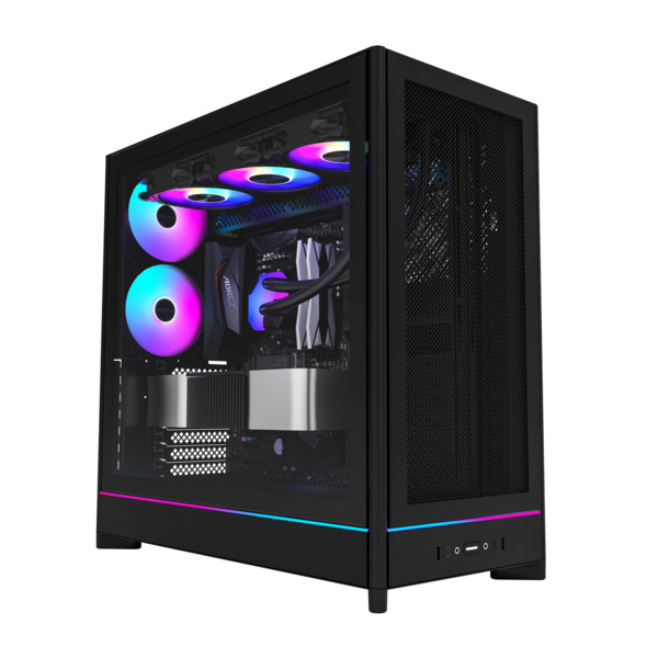 Montech HS01 Pro Mesh, 5-tuuletinta -miditornikotelo, Musta