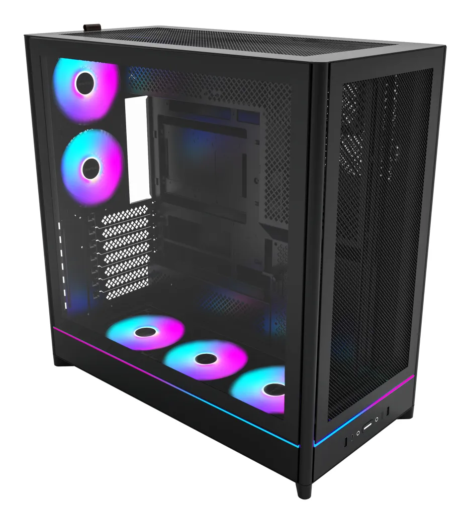 Montech HS01 Pro, Mesh, 5 Pre-installed fans - midi case, Black
