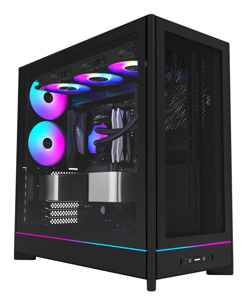 Montech HS01 Pro, Mesh, 5 Pre-installed fans - midi case, Black
