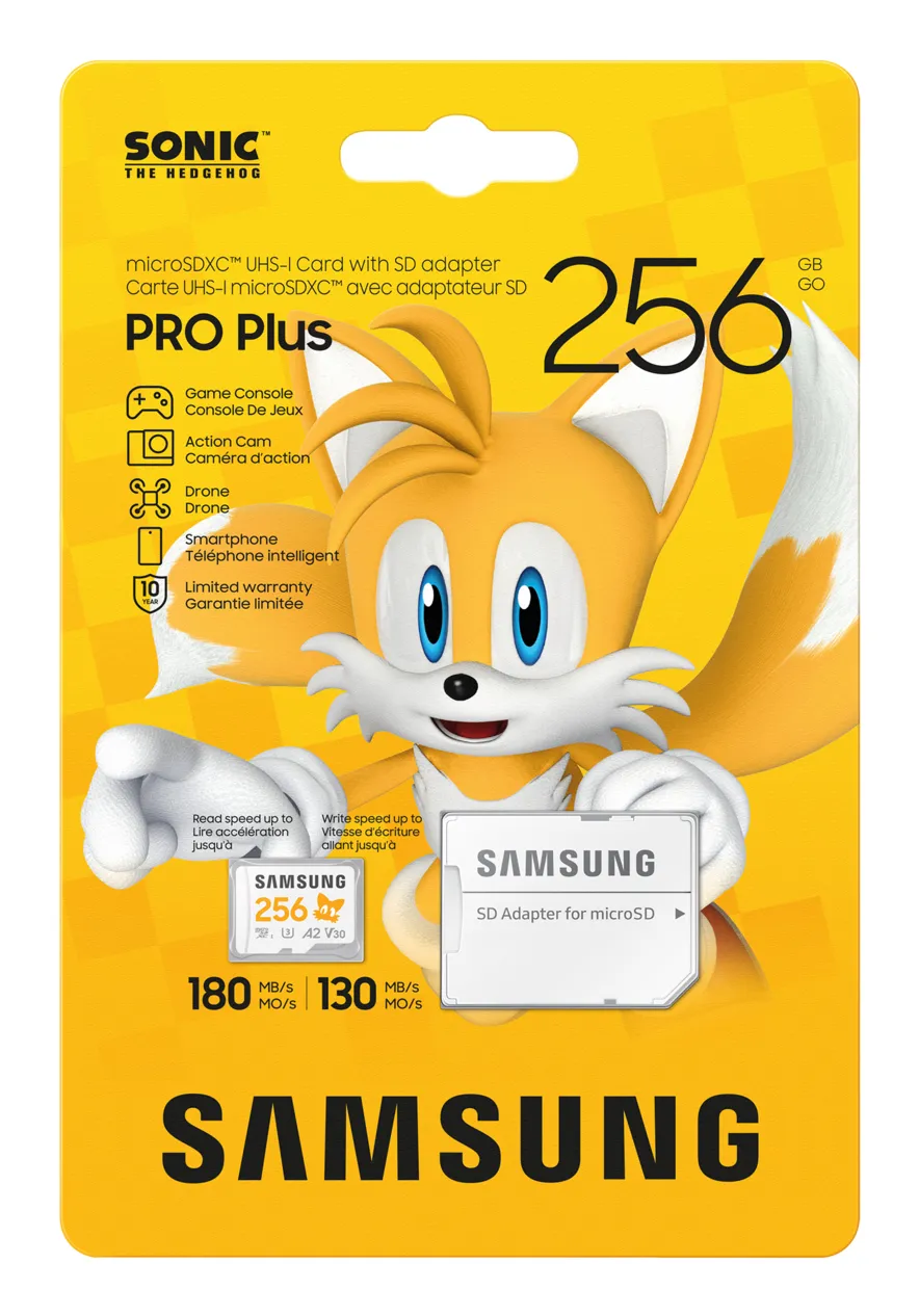 Samsung PRO Plus 256GB MicroSDXC UHS-I U3 V30 A2 card with SD adapter, White